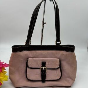 Dooney & Bourke Vintage Pink Brown Tote Bag DB7411